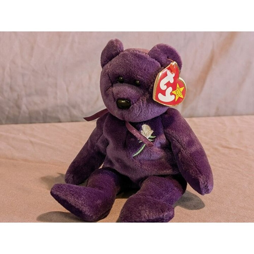 Rare & Valuable Ty Beanie Baby Princess Diana Purple Memorial Bear 1997